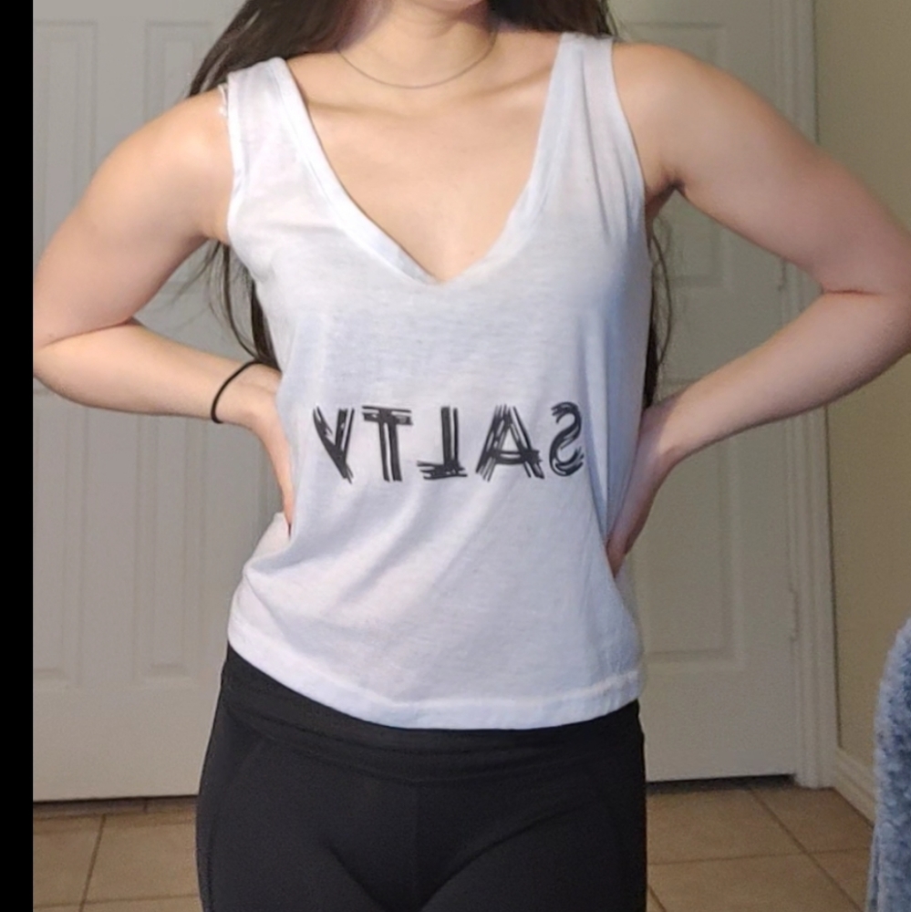 Salty Crop Top Loose Casual Shirt Tank Top